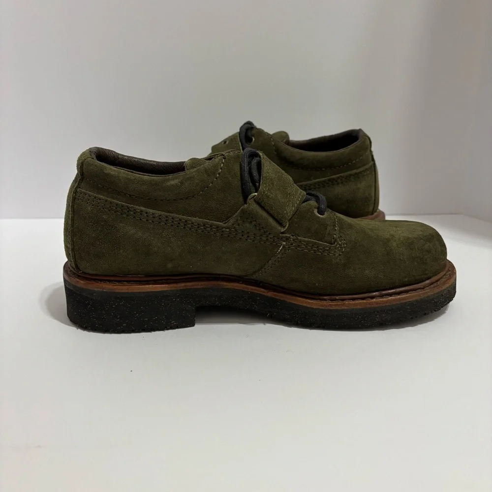 Women’s Wolverine Olive Suede Steel Toe Shoes Size 6